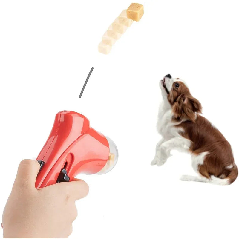 Dog Treat Launcher Toy – Portable Interactive Snack Feeder Gun for Training & Play