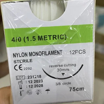 12pcs Absorbable Suture Thread with Needle – Veterinary PGA 75CM for Pet Surgery & Training (2/0 3/0 4/0 5/0)