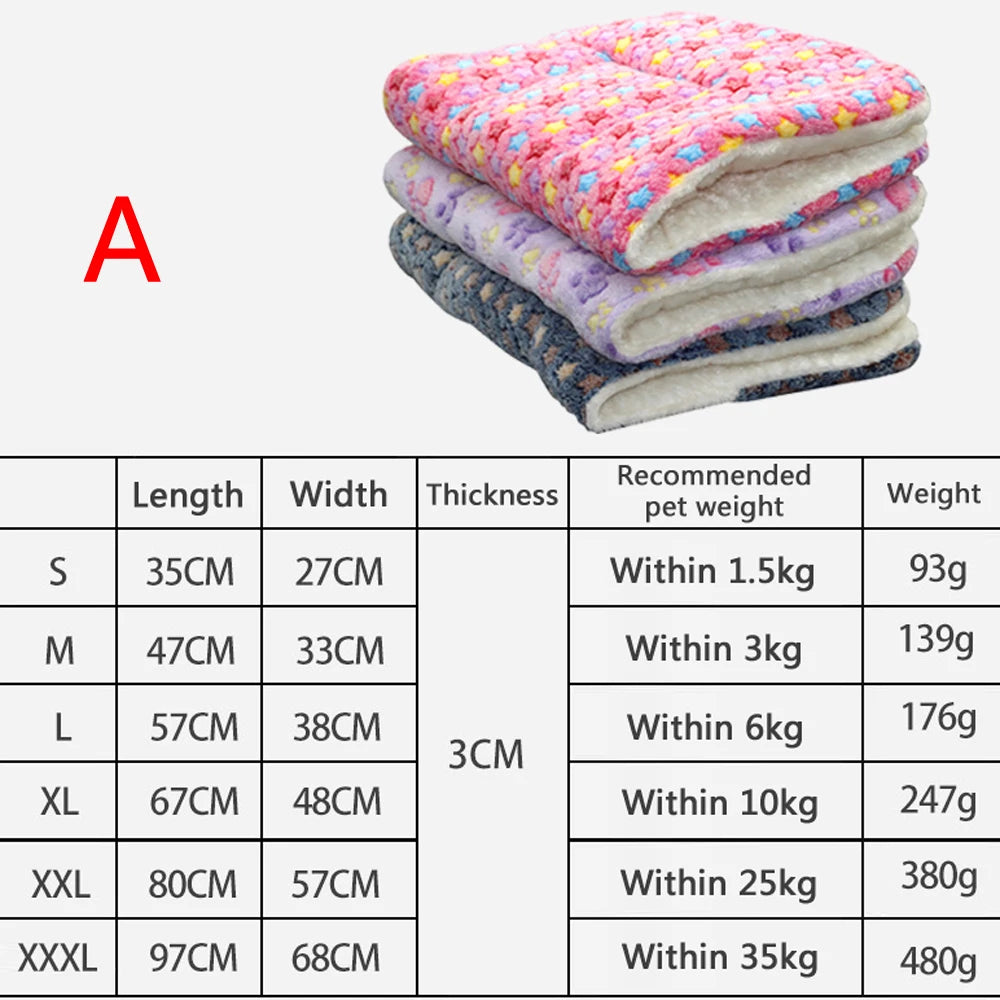 Flannel Pet Mat – Thick Sleeping Blanket Bed for Dogs & Cats, Soft Pet Rug for Small to Large Pets