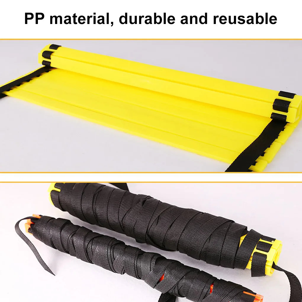 Agility Speed Ladder Nylon Straps Marking Discs Exerciser Resistance Drag Parachutes Sports Running Warm-Up Training Ladder Tool