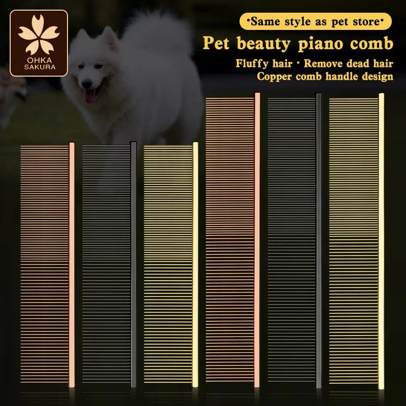 Pet Piano Comb – Dual-Sided Grooming Tool for Dogs & Cats | De-shedding & Knot Removal Brush