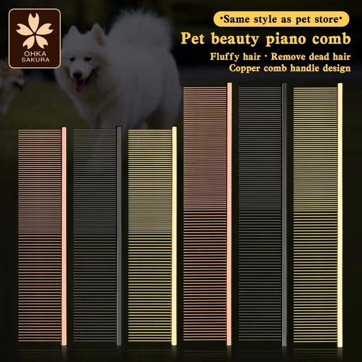 Pet Piano Comb – Dual-Sided Grooming Tool for Dogs & Cats | De-shedding & Knot Removal Brush