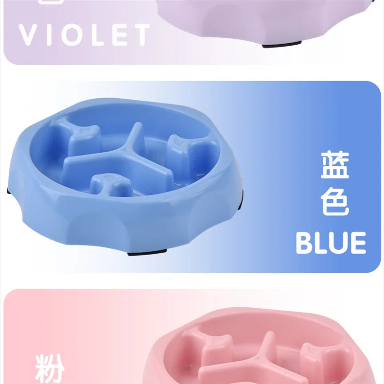 Colorful Slow Feeder Bowl for Cats & Dogs – Anti-Choking Puzzle Food Bowl for Anxiety Relief & Healthy Eating