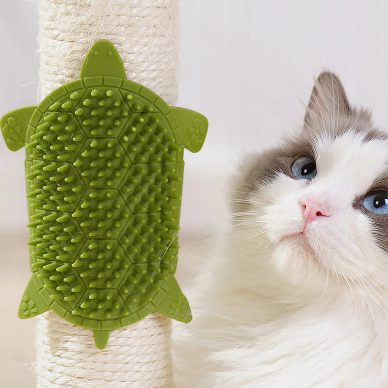😺 Cat Wall Corner Brush – Self-Grooming Silicone Cat Massager Comb