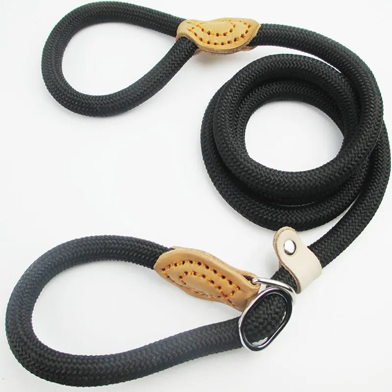 Heavy Duty Slip Rope Dog Leash – Braided Adjustable Training Lead with Loop Collar for Medium & Large Dogs
