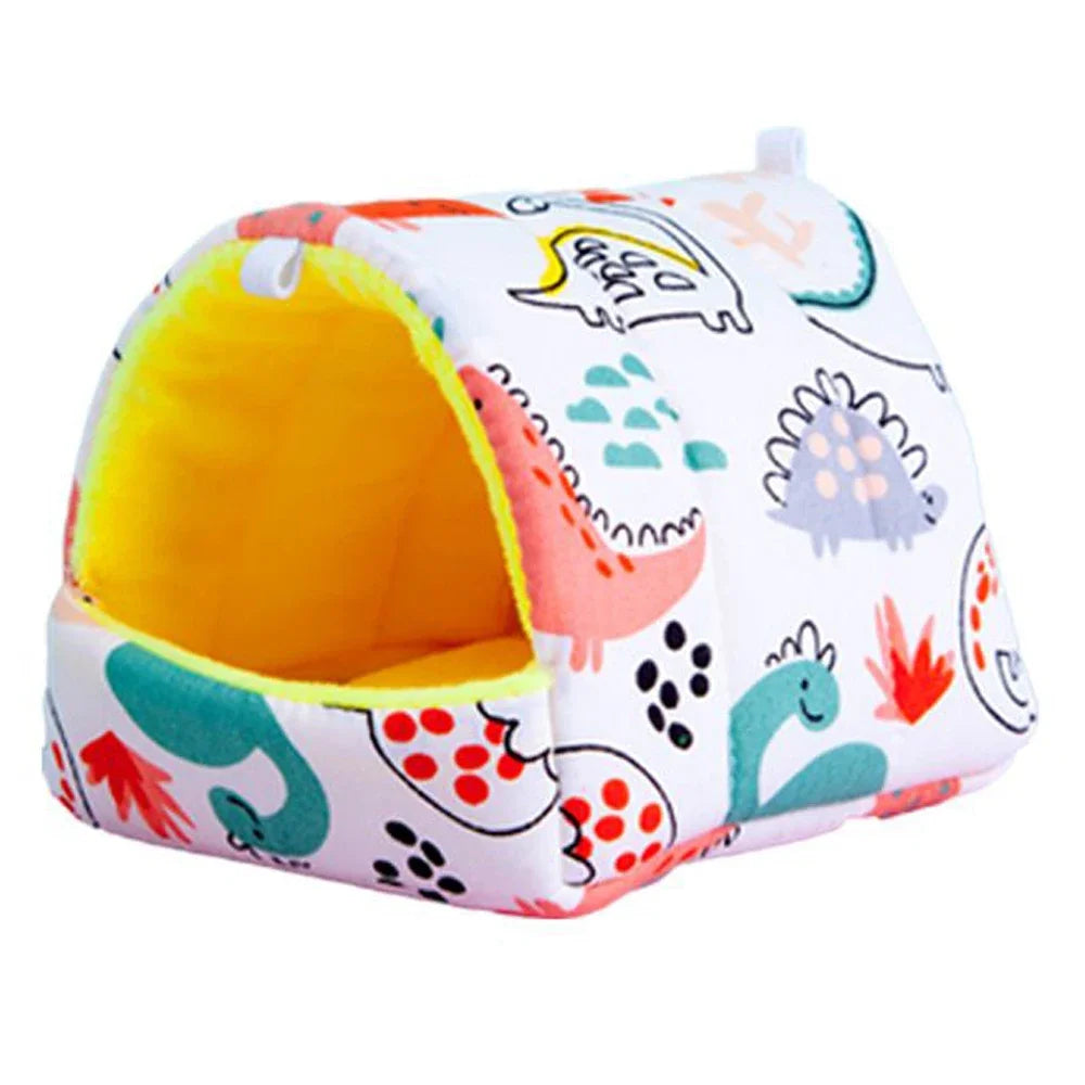 Cartoon Small Animal Bed – Soft Winter Nest for Hamsters, Guinea Pigs, Rabbits, and Squirrels