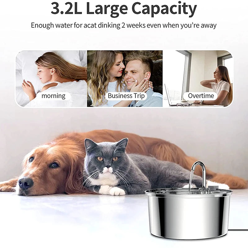 🐾 Replacement Filters for Stainless Steel Cat Water Fountain – Activated Carbon & Sponge Elements