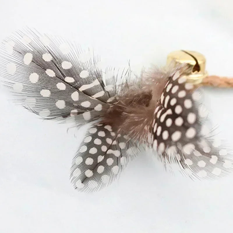 Feather Bell Cat Toy with Catnip – Animal Shape Molar Rod & Hemp Rope Chew Toy