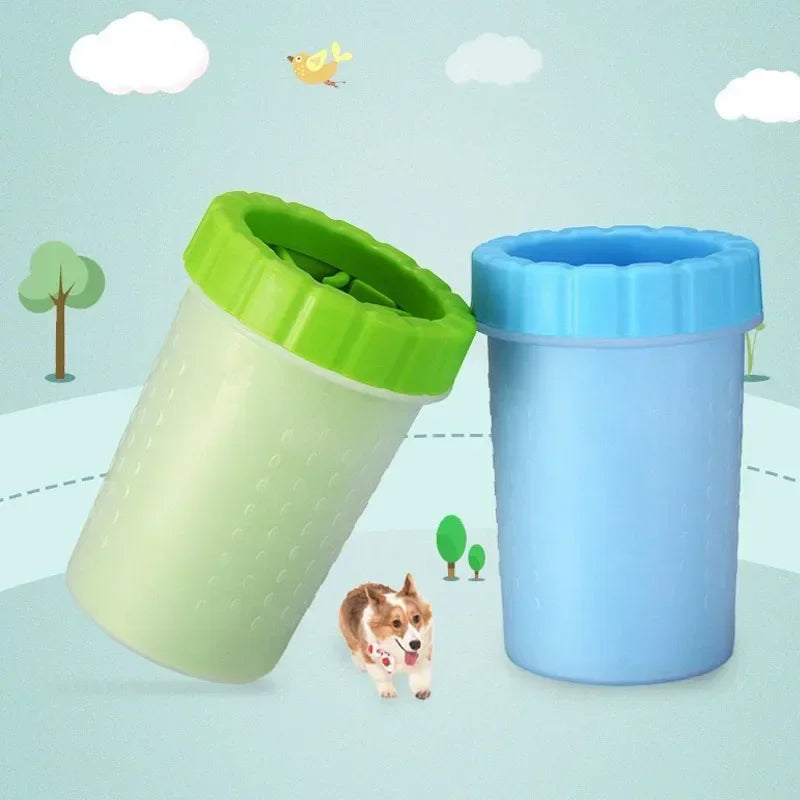 Portable Pet Foot Washing Cup – Automatic Dog & Cat Paw Cleaner with Soft Silicone Brush