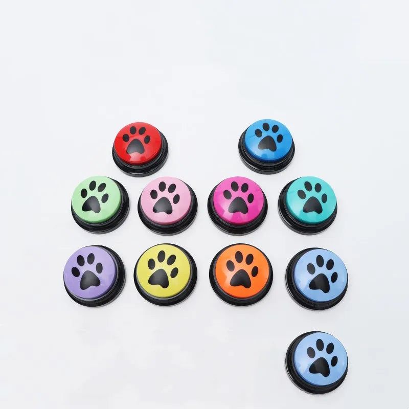 🎤 Pet Communication Button – Recordable Talking Training Toy with Cute Claw Print Design 🐾💡