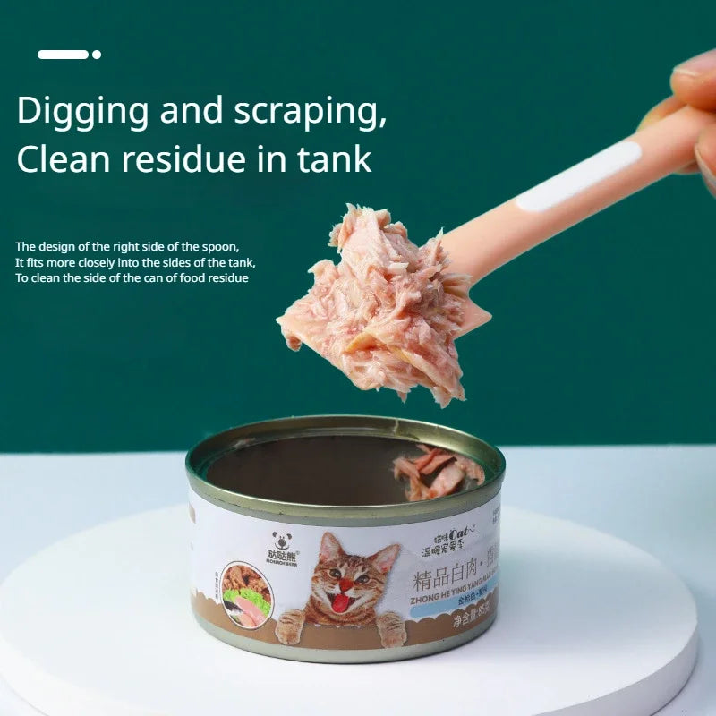🥄 Multi-Functional Cat & Dog Canning Spoon – Lid Opener + Long-Handled Wet Food Scoop