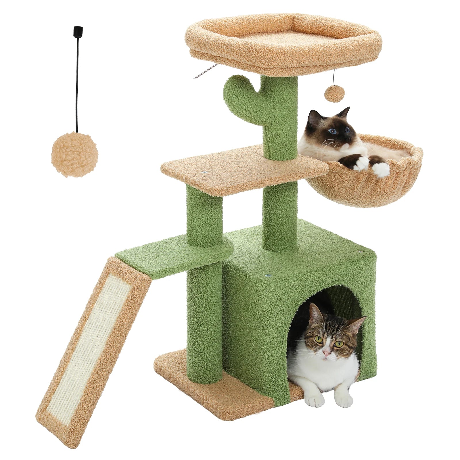 Cat Tree Tower – Scratching Posts, Hammock & Perch