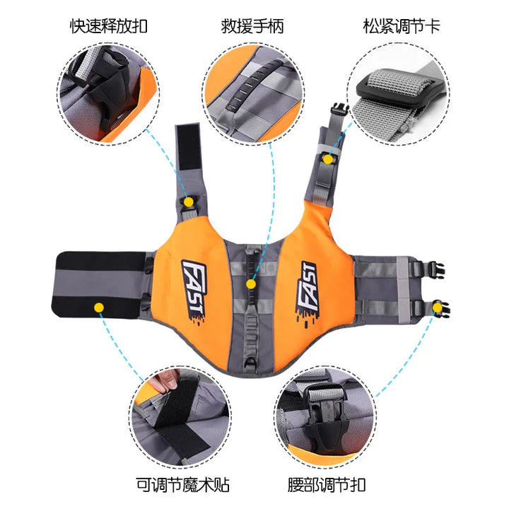 🛟 Pet Swimming Life Jacket – Reflective Adjustable Safety Vest for Dogs (Summer Surf & Pool Use)