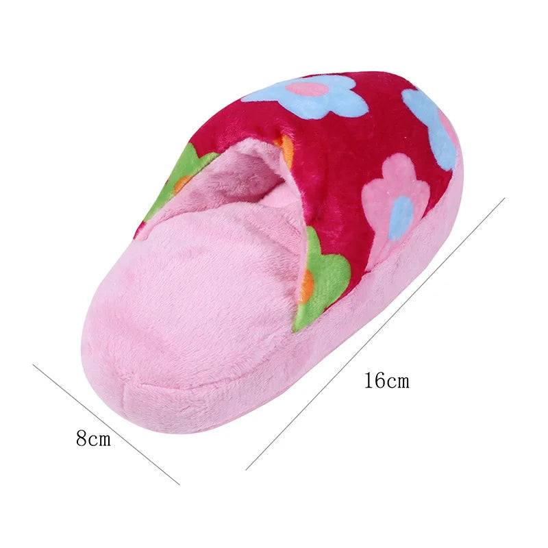 Plush Slipper Squeaker Dog Toy – Funny Sound Chew Toy for Puppies & Cats, Interactive Soft Pet Toy for Training & Play