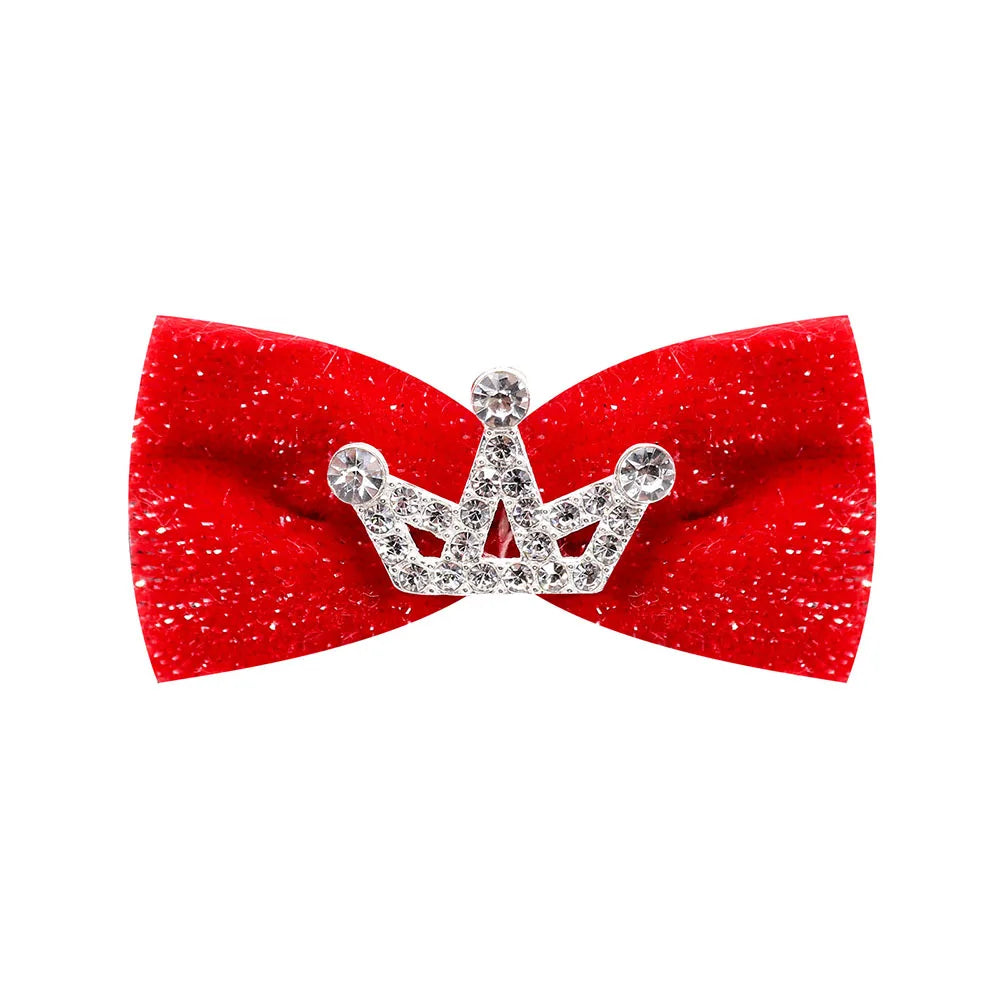 Dog Hair Clips 👑 Crystal Crown & Bow Set – 10PCS Pet Grooming Accesso