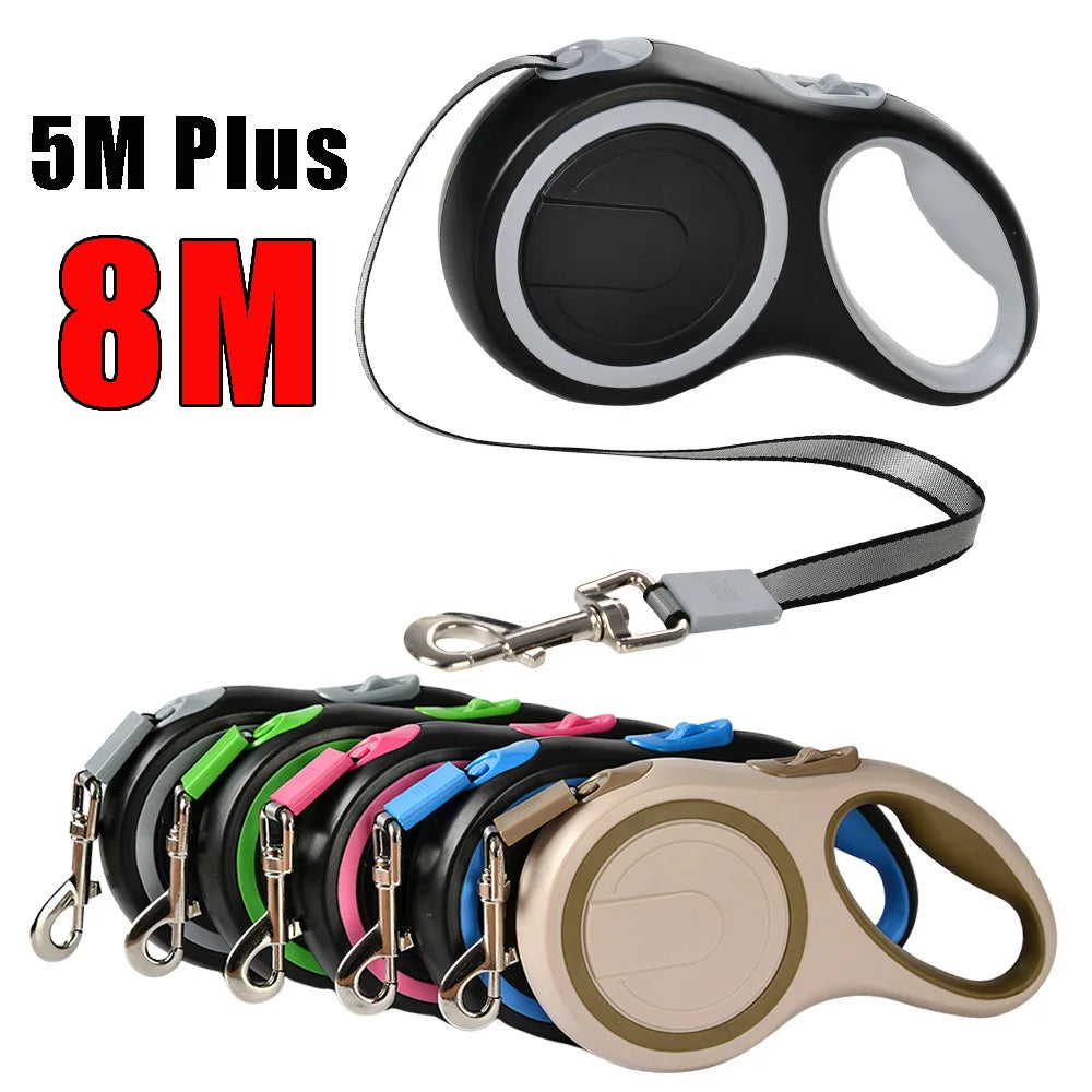 Retractable Pet Leash – 5M/8M Outdoor Lead for Dogs & Cats