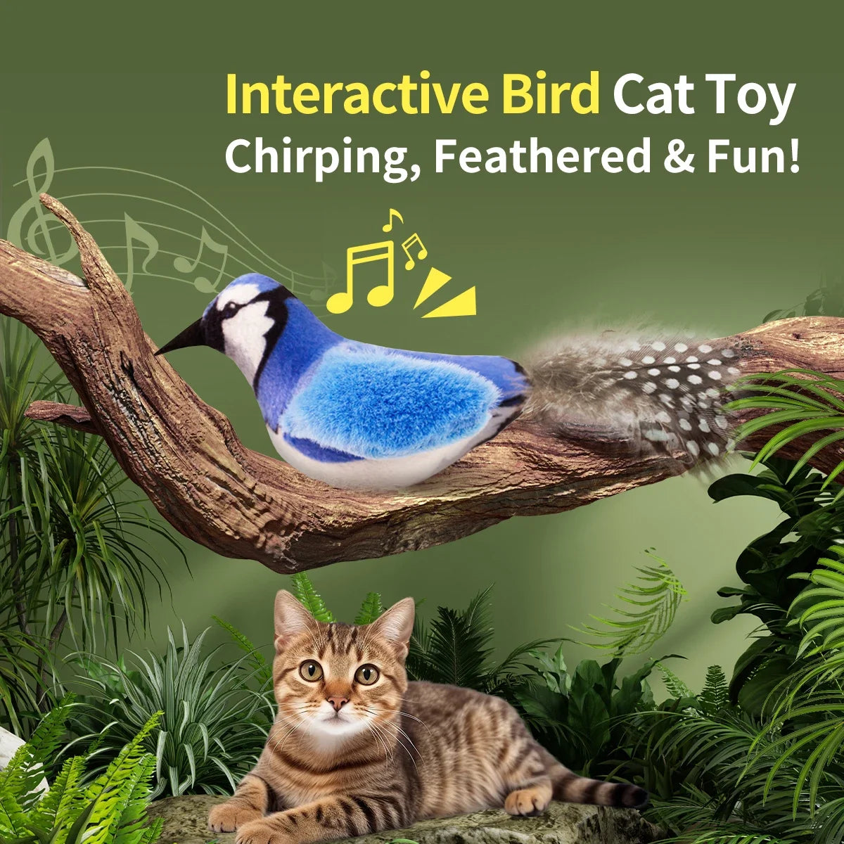 Chirp Bird Interactive Cat Toy with Realistic Sound 🐦🐾