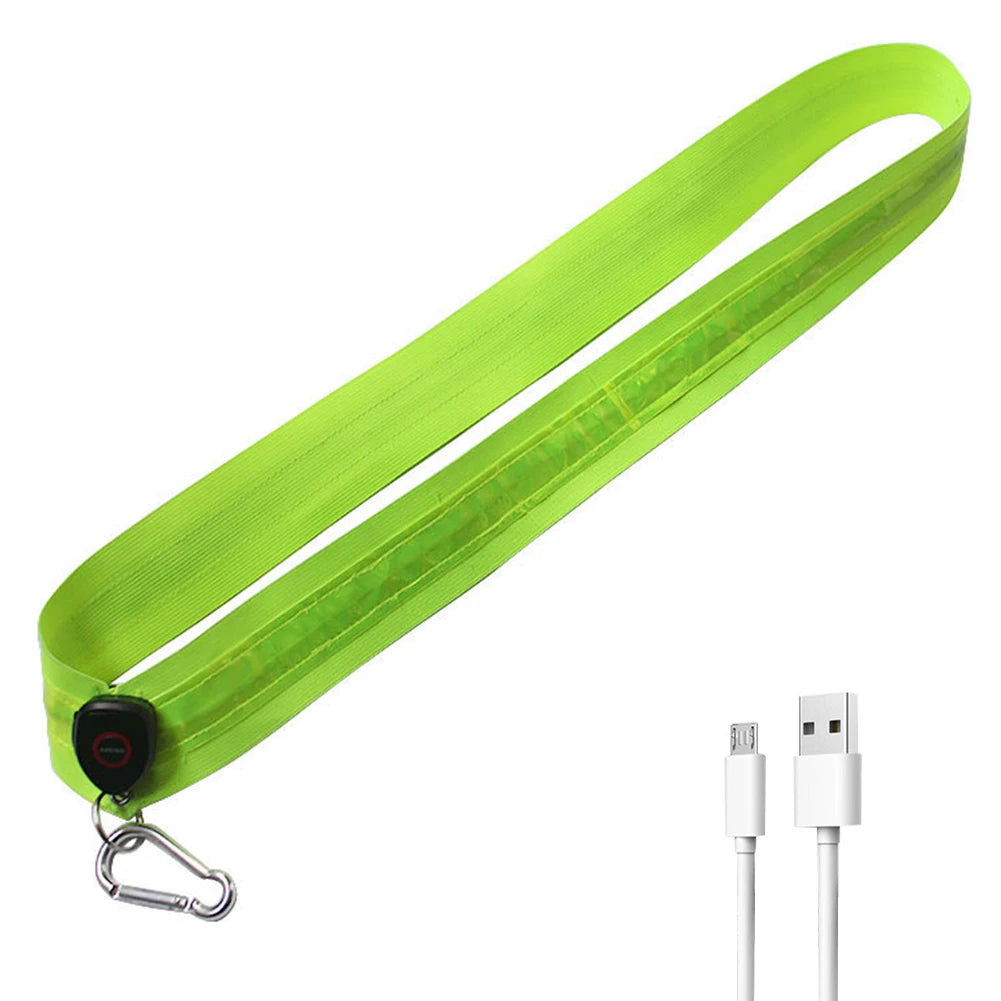 🔦 LED Reflective Running Belt with Illuminated Shoulder Straps – USB Rechargeable Night Safety Gear