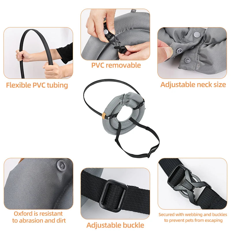 Blind Dog Collar Safety Harness – Adjustable Reflective Anti-Collision Guide Ring for Blind Dogs & Cats