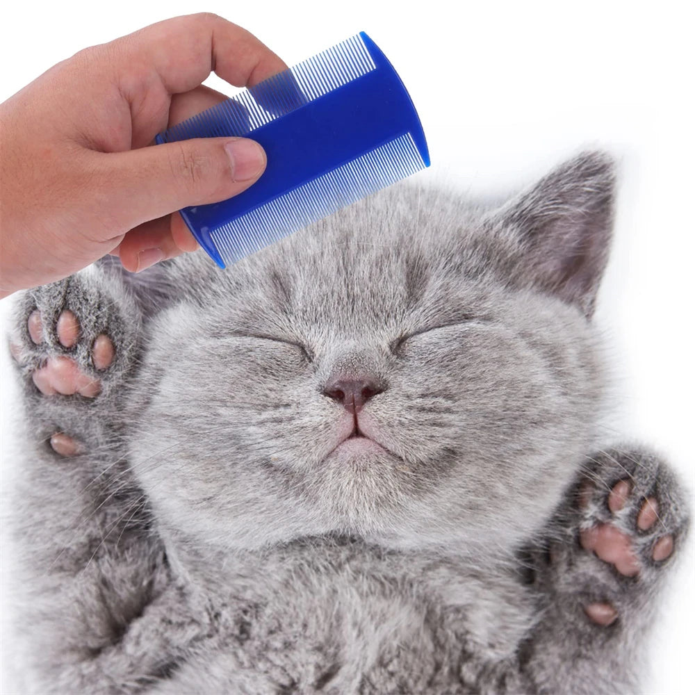 Flea Comb 4Pcs Set – Durable High-Strength Teeth Pet Grooming Combs for Dogs & Cats – Tear Stain & Float Hair Remover