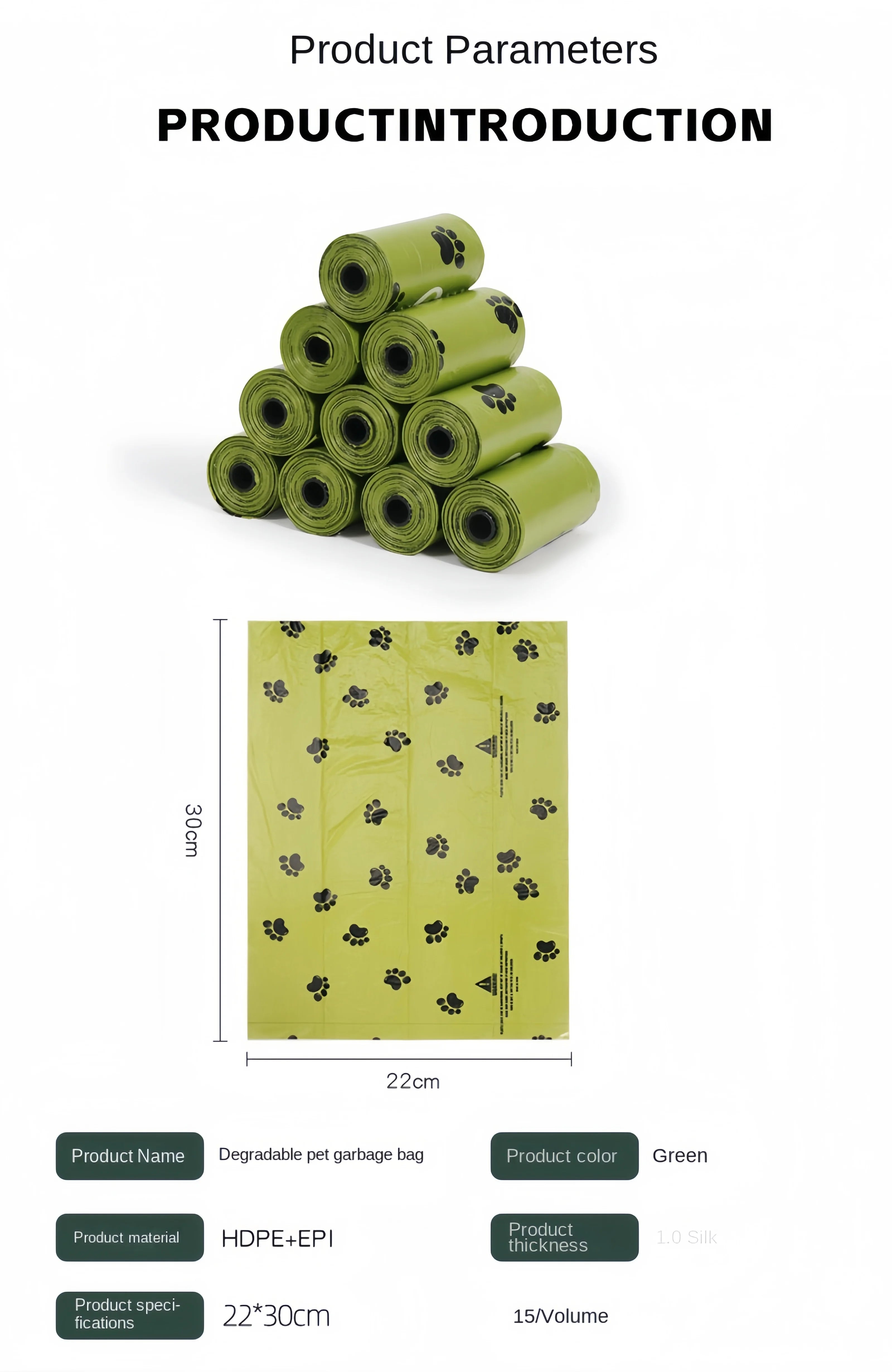 Biodegradable Dog Poop bags with Dispenser