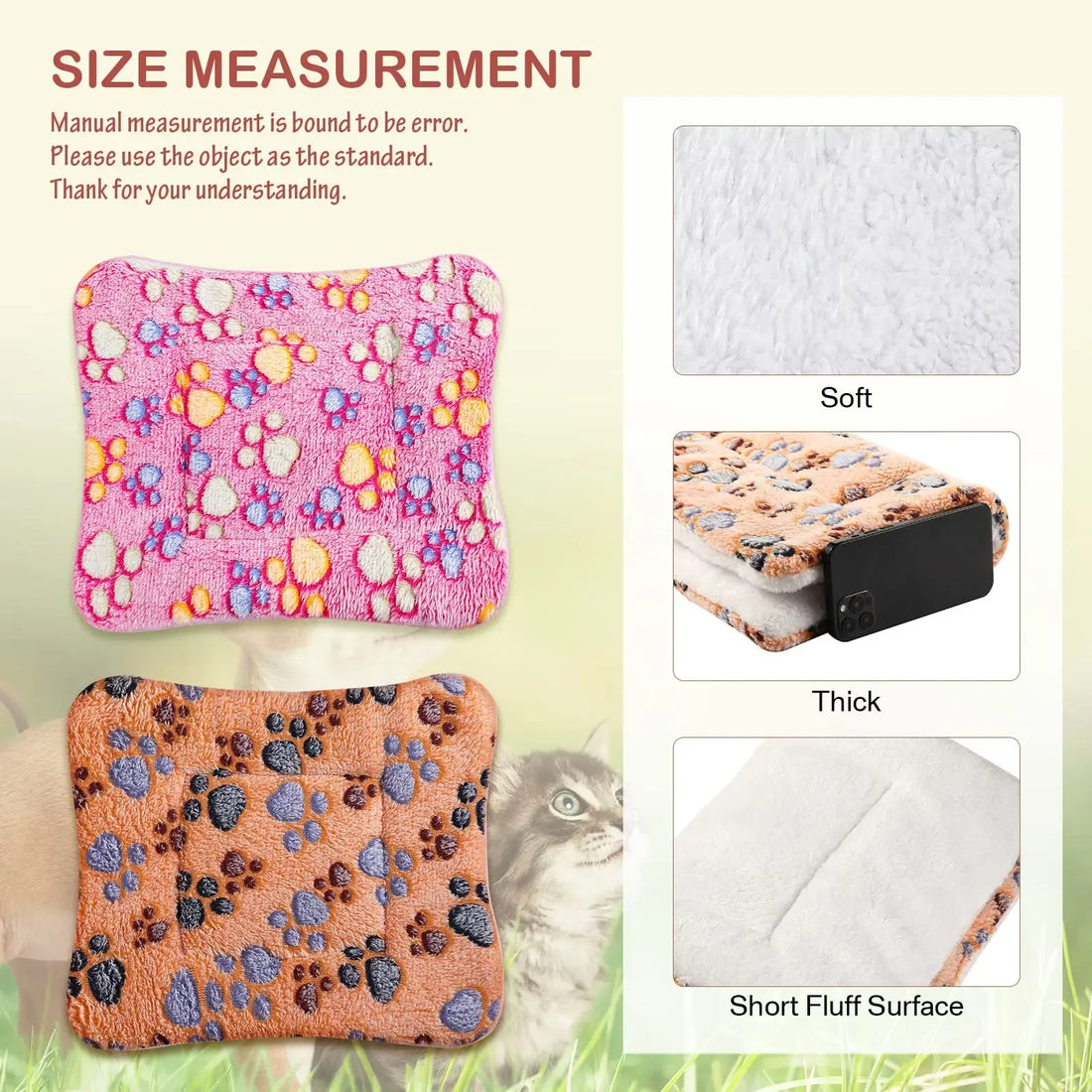 Flannel Pet Mat – Thick Sleeping Blanket Bed for Dogs & Cats, Soft Pet Rug for Small to Large Pets