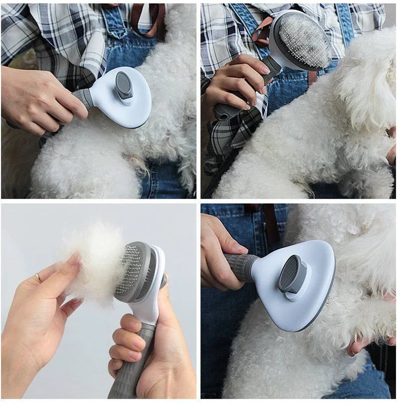 Pet Hair Remover Brush 🐾 Grooming Comb for Long-Haired Dogs & Cats
