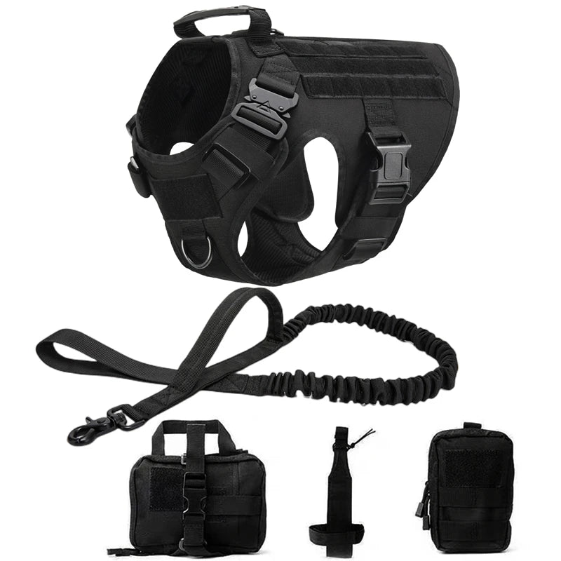 🐾 Tactical Military Dog Harness & Leash Set – All Breeds Training Vest for Outdoor Adventures