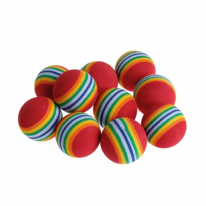 10Pcs Colorful Interactive Cat Toy Balls – Chewing, Rattle & Scratch Foam Balls for Kittens and Cats