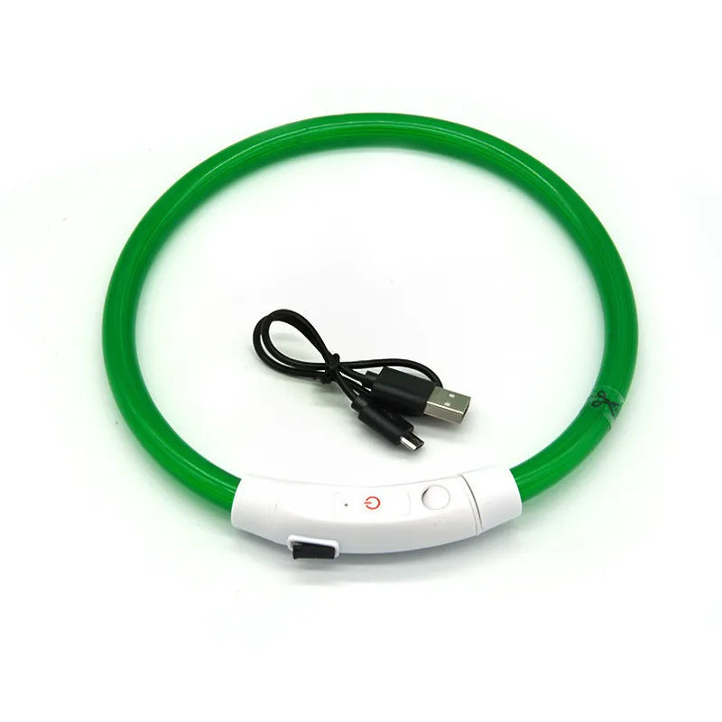 💡 LED Pet Luminous Collar – USB Rechargeable Anti-Lost Safety Collar for Dogs & Cats