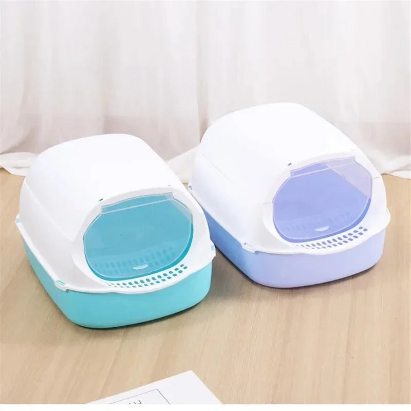 Kitty Sandbox Cat Litter Box Semi-enclosed Splashproof