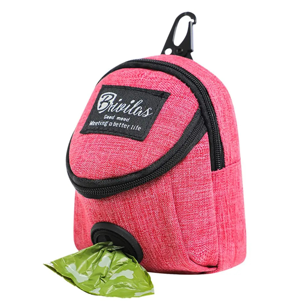 Portable Dog Waste Bag Dispenser with Hook & Treat Pouch – Dog Training Bag & Poop Bag Holder