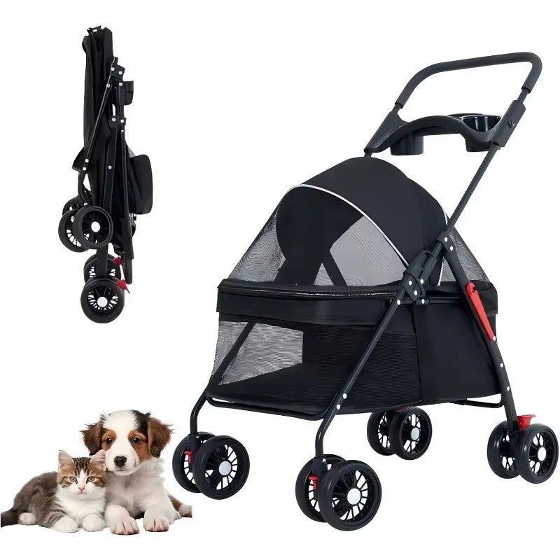 Pet Stroller for Dogs & Cats – Lightweight, Foldable, Travel-Friendly