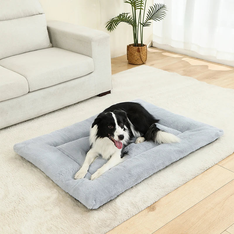 Soft Long Plush Dog & Cat Bed – Cozy Round Pet Bed for Small to Large Pets, Anti-Slip, Calming Sleeping Cushion