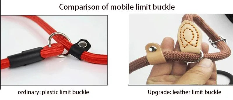 Heavy Duty Slip Rope Dog Leash – Braided Adjustable Training Lead with Loop Collar for Medium & Large Dogs