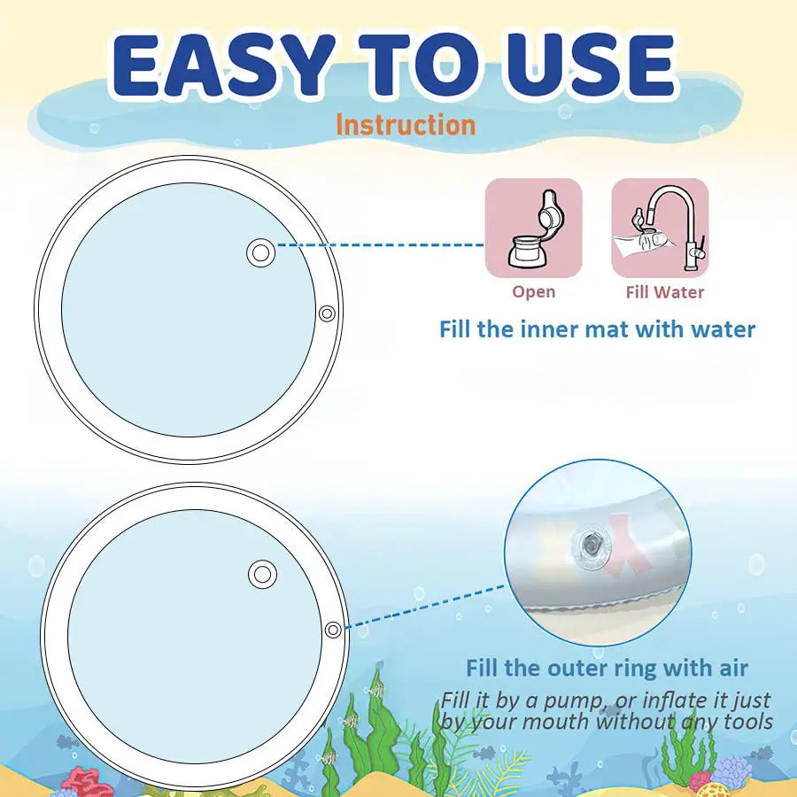 Summer Cooling Pet Water Bed – Inflatable Sensory Play Mat for Dogs & Cats