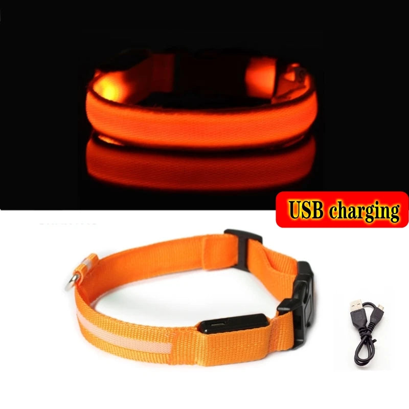 LED Dog Collar Light – USB Rechargeable/Battery Night Safety Glow Collar for Dogs & Puppies, Anti-Lost Pet Accessory