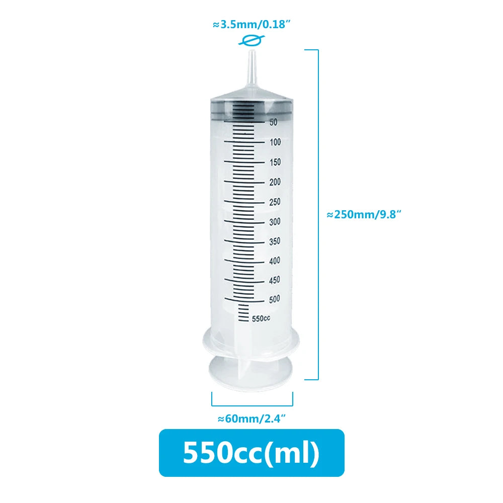 Multifunction Large Capacity Syringe with Hose – 100ml-550ml Pet Feeding, Oil, Fluid Injector