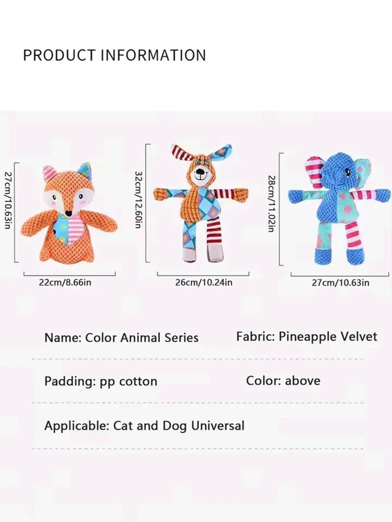 Plush Animal Squeaky Toy – Interactive Chew & Teething 🐾🧸