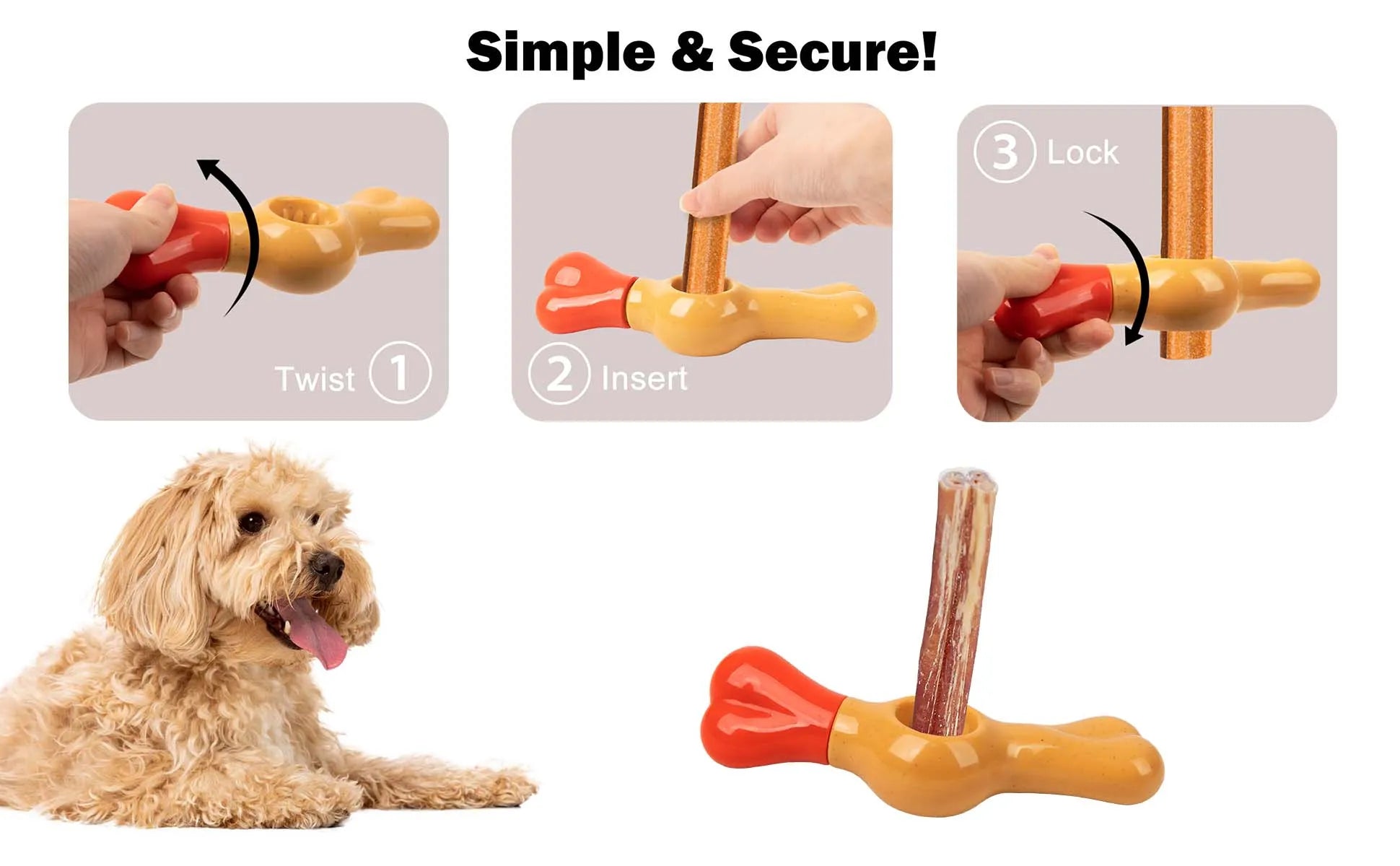 🐶 All For Paws Dog Bully Stick Holder – Chew Safety Device, Anti-Choking & BPA-Free 🦴🛡️