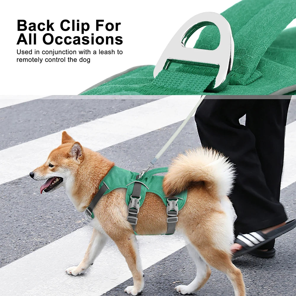 🐶 Escape-Proof Reflective Dog Harness – Durable Nylon Vest with Handle for Small to Large Dogs