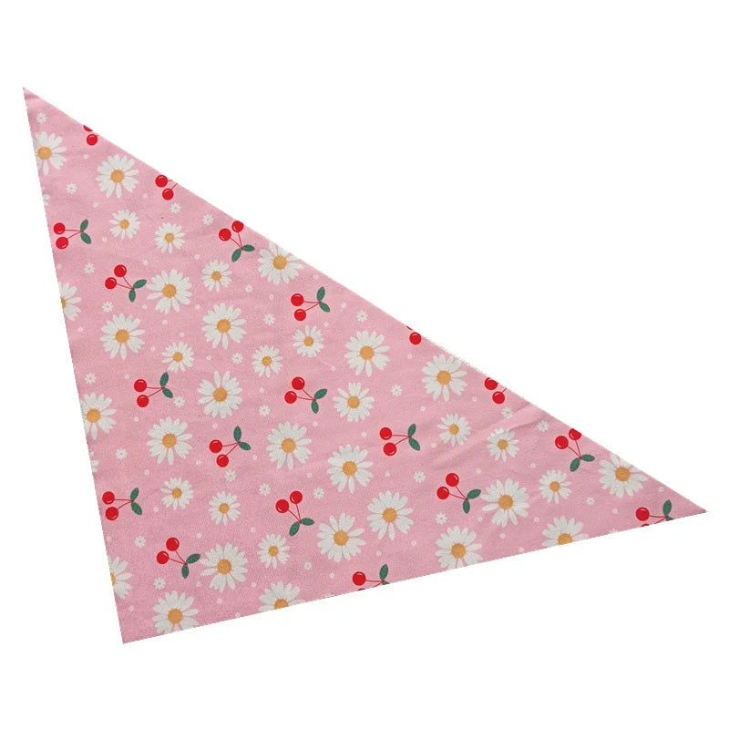 10Pcs Dog Bandana Set – Fruits, Plaid, Paw & Snowman Triangle Scarves for Small, Medium & Large Dogs