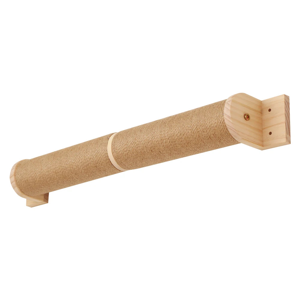 🐾 Wall-Mounted Cat Scratching Post – Wooden Kitten Tree with Thick Columns for Large Cats