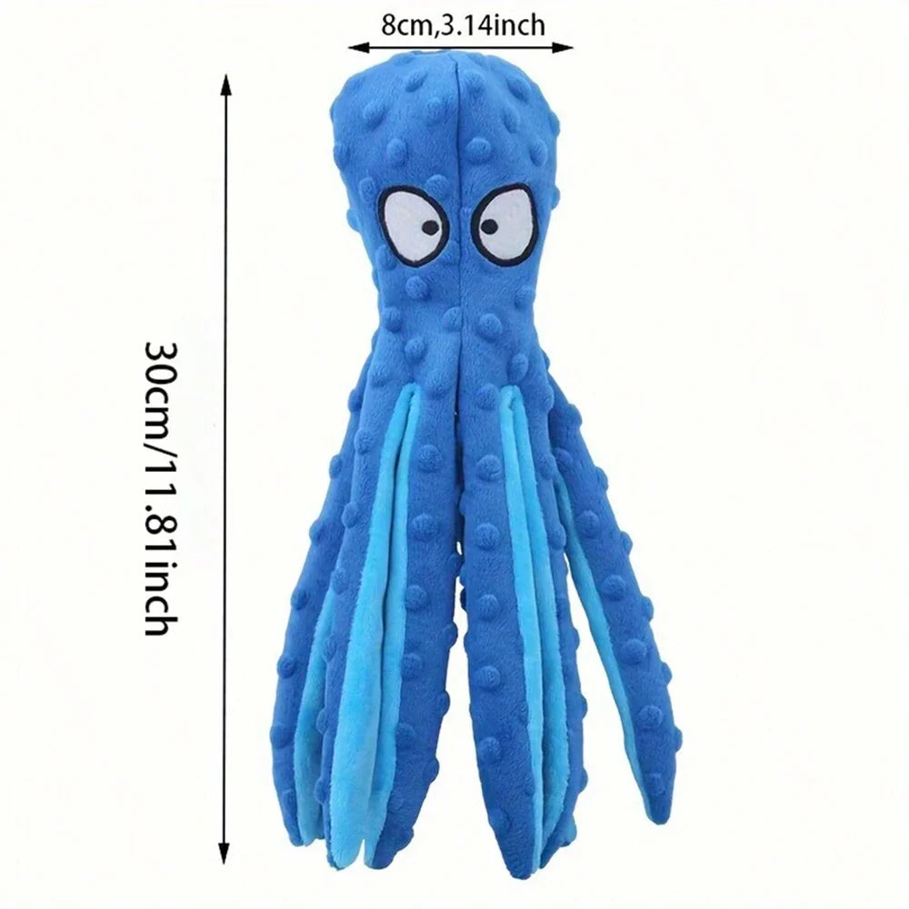🐶 Dog Vocal Octopus Plush Toy – Soft, No-Stuffing Chew & Teething Toy