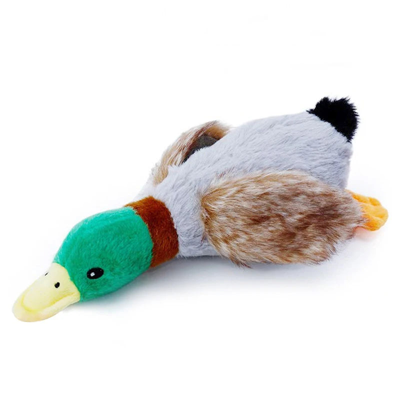 Plush Duck Squeaky Dog Toy – Chew Rope Toy for Teeth Cleaning & Play