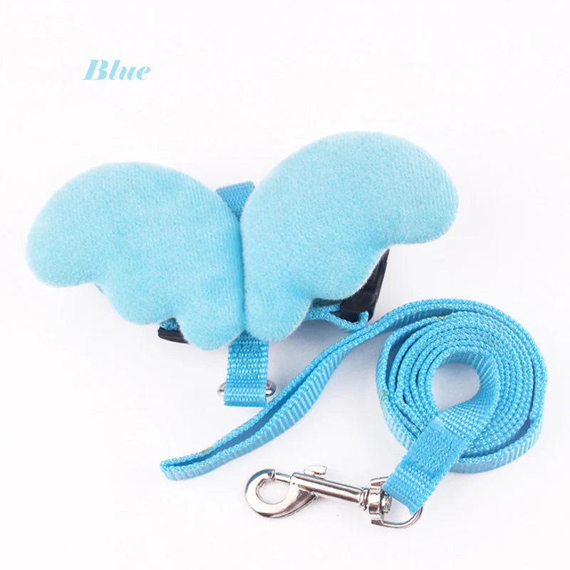 Angel Wings Pet Harness & Leash Set – Cute Lead for Cats, Puppies & Rabbits