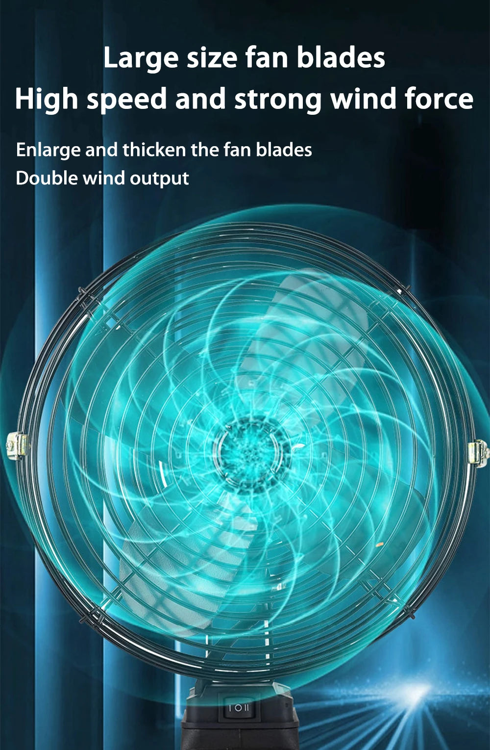 10000/20000mAh Wireless Camping Fan – 6-Inch Portable Outdoor Metal Fan for Fishing, Travel, Desktop Use – Compatible with Makita 20V Battery