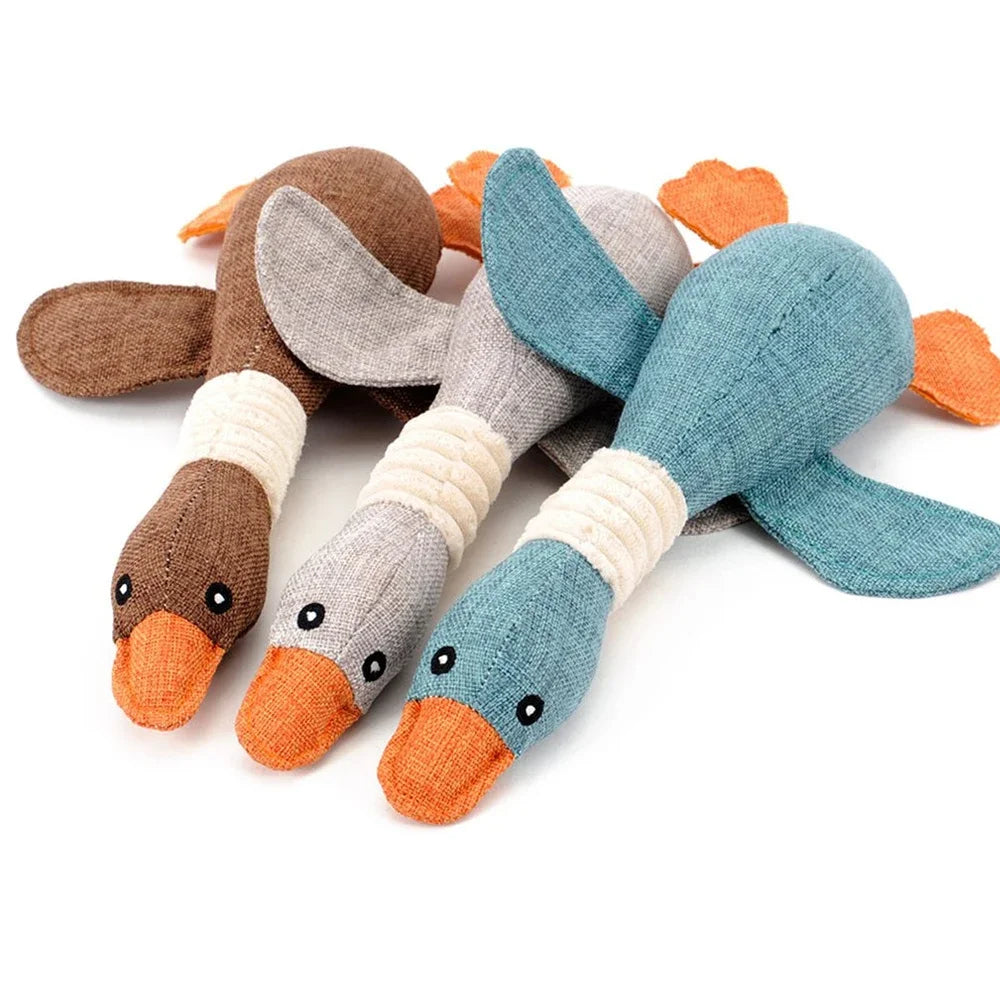 Plush Squeaky Duck Dog Toy – Soft Chew Toy for Small to Large Dogs
