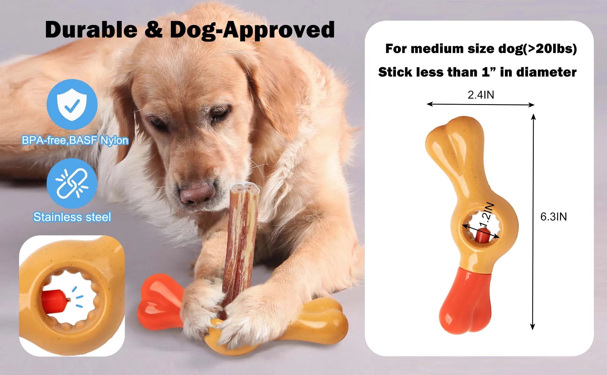 🐶 All For Paws Dog Bully Stick Holder – Chew Safety Device, Anti-Choking & BPA-Free 🦴🛡️