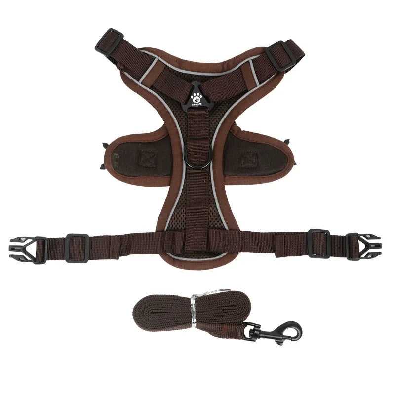 🐾 No Pull Dog Harness & Leash Set – Adjustable Reflective Vest for Small Dogs & Cats